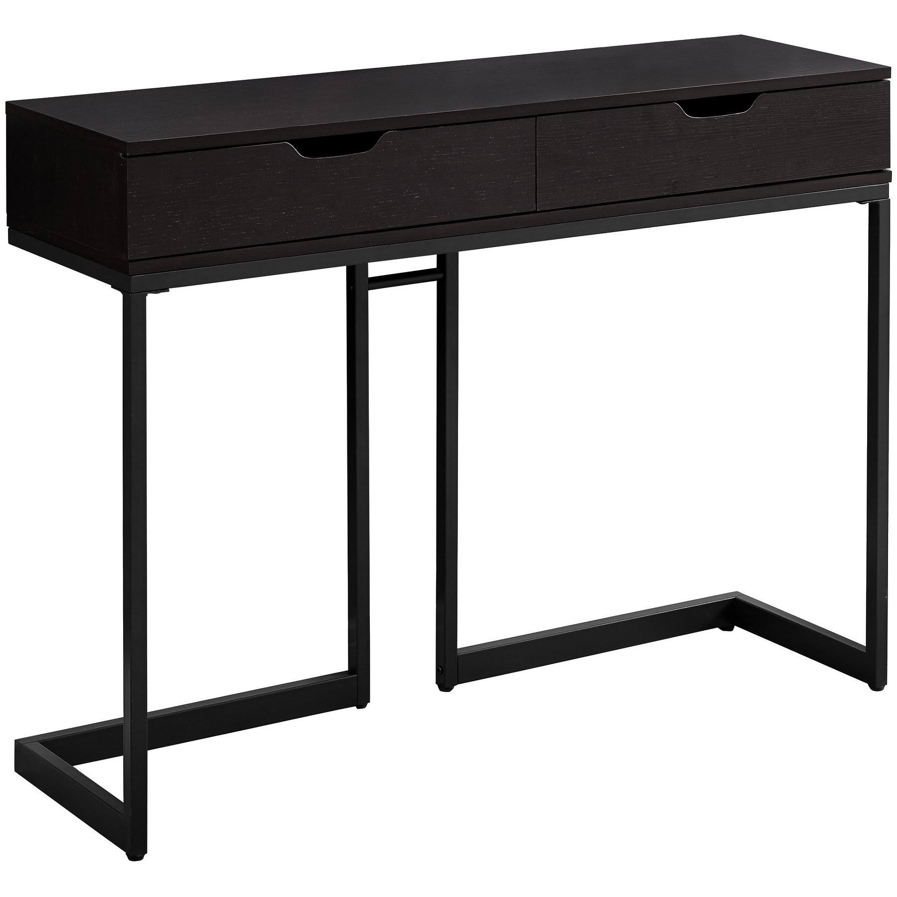 Monarch Accent Table - 42x22L / Cappuccino / Black Hall Console