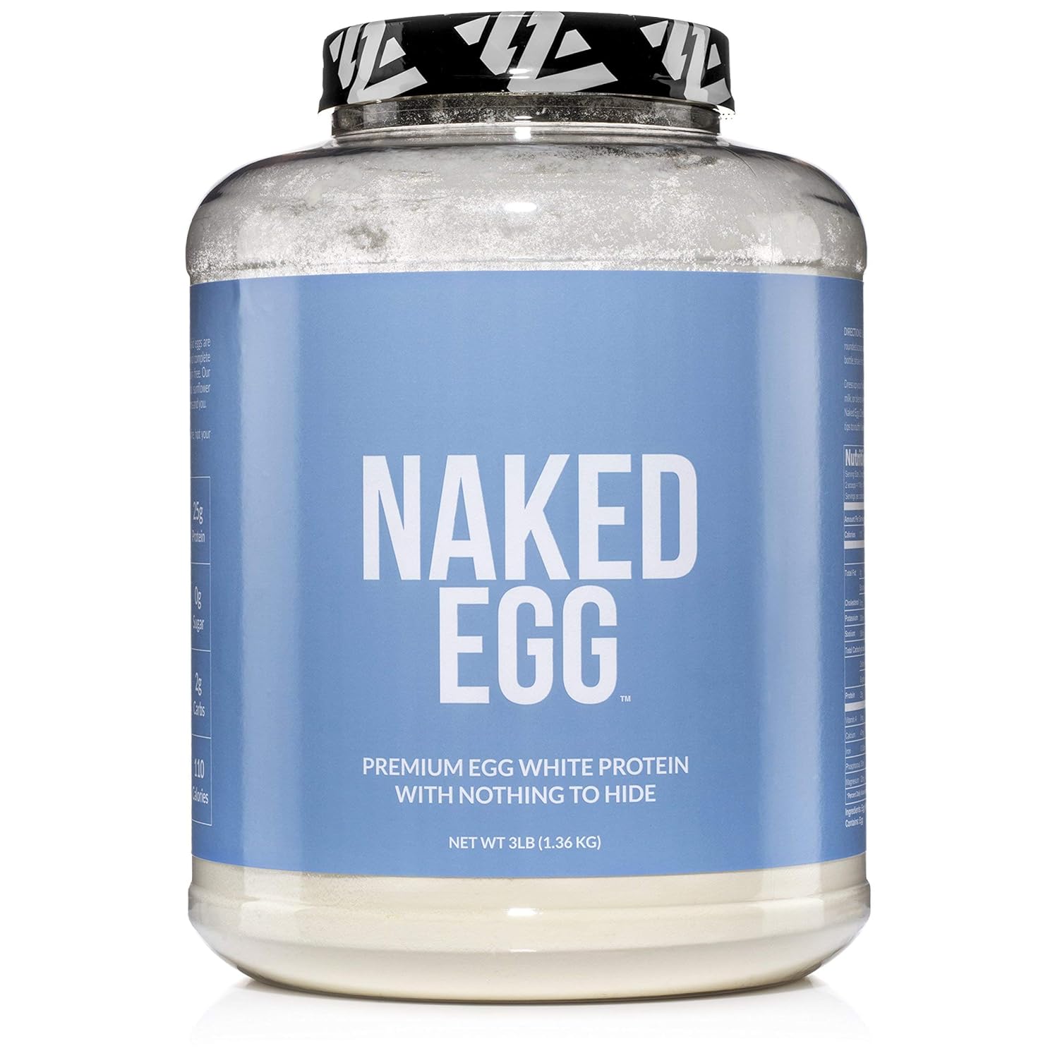 NAKED EGG – 3LB Non-GMO Egg White Protein Powder from US Farms – Bulk, No Additives, Paleo, Dairy Free, Gluten Free, Soy Free – 25g Protein, 44 Servings Pack of 2