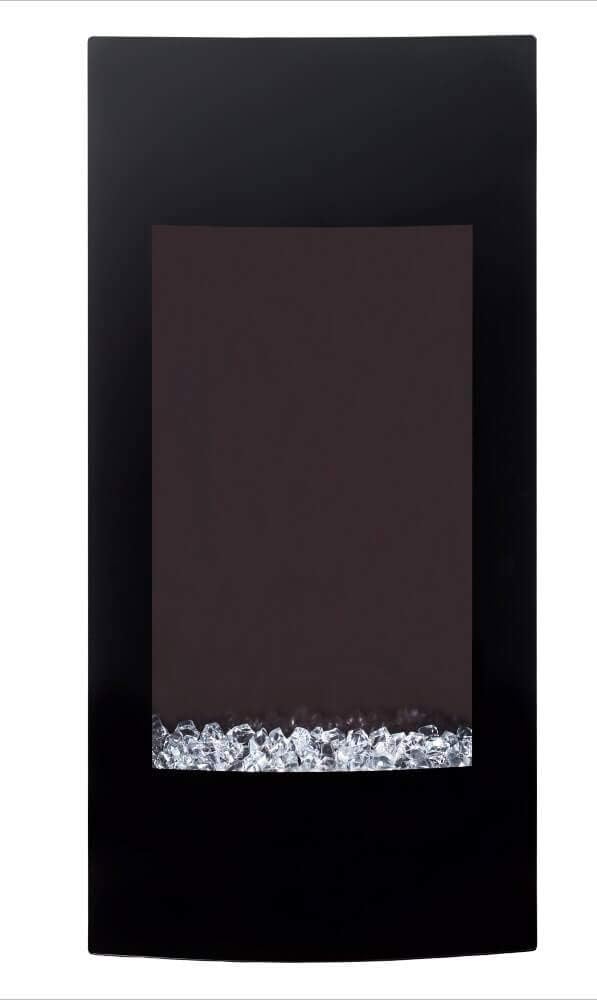 GLOW FIRE Uranus Electric Fireplace Vertical 16 inch | Wall-Mounted Fireplace, Fan Heater: 750/1500 W, Artficial Fire with Colored LED Ambient Backlight | Dimmer, Remote Control, Black