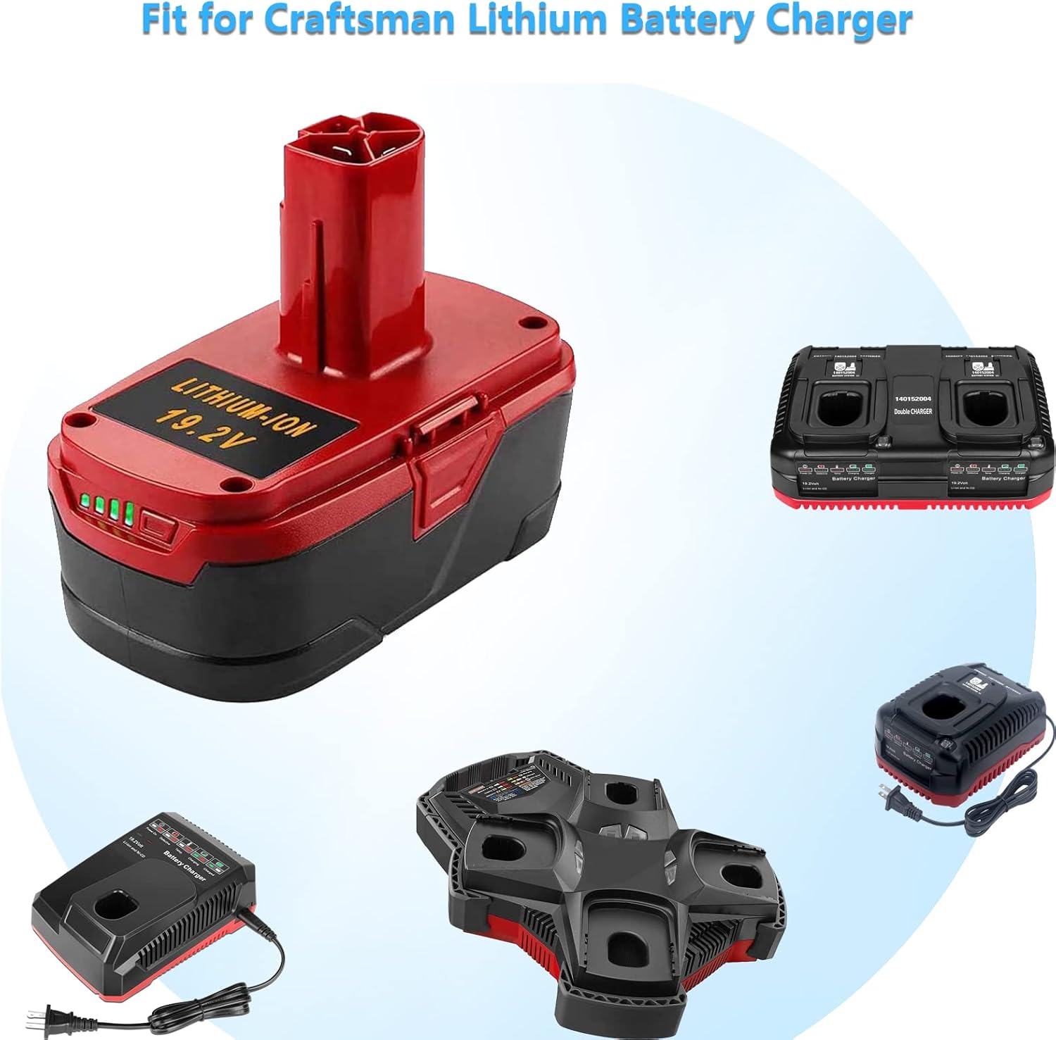 2Pack 6.0Ah 130279005 Battery for Craftsman 19.2Volt DieHard XCP 1323903 130211004 11045 315.115410 315.11485 C3 Lithium ion Batteries