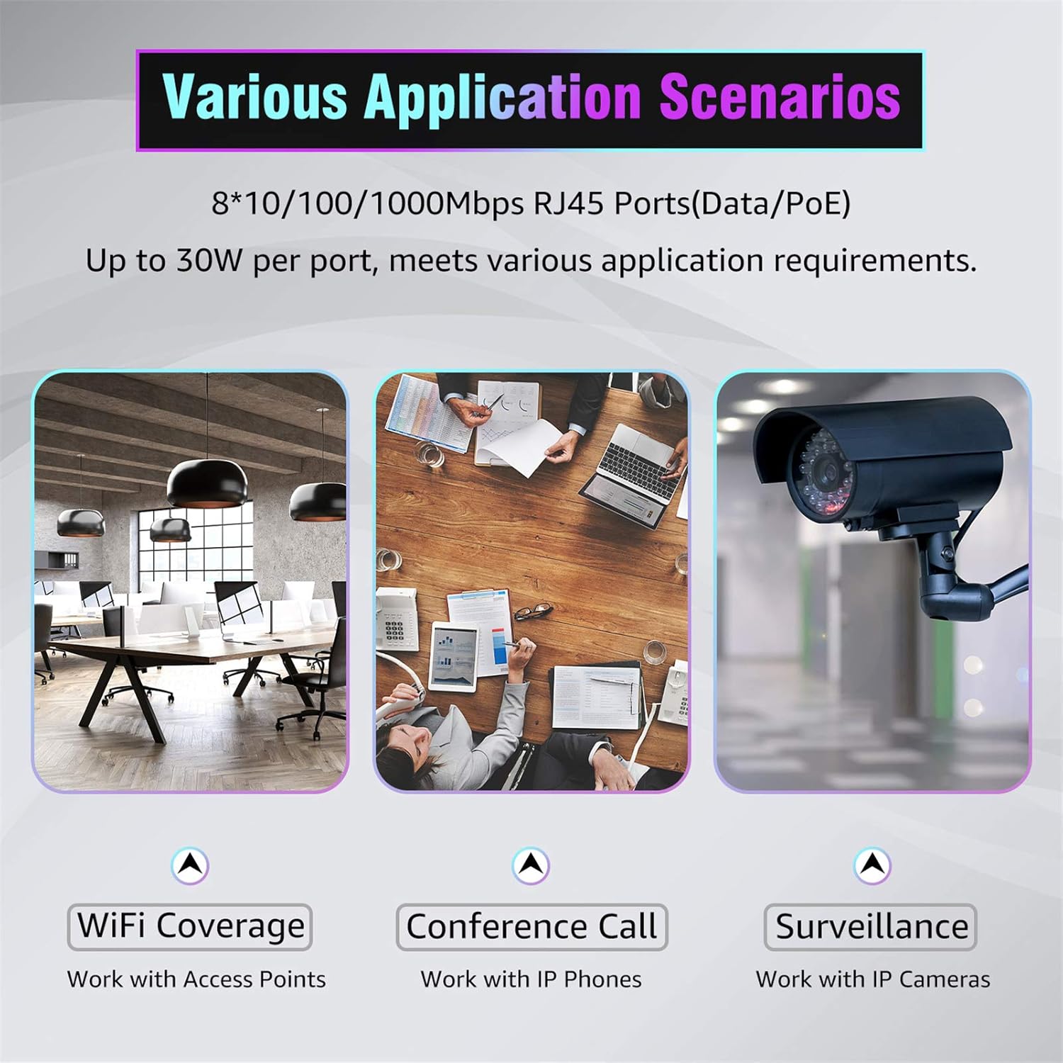 Aumox 8 Port Gigabit PoE Switch, 8 Port PoE 120W, Gigabit Ethernet Unmanaged Network Switch, Plug and Play, Sturdy Metal Housing, Traffic Optimization (SG308P) Pack of 2