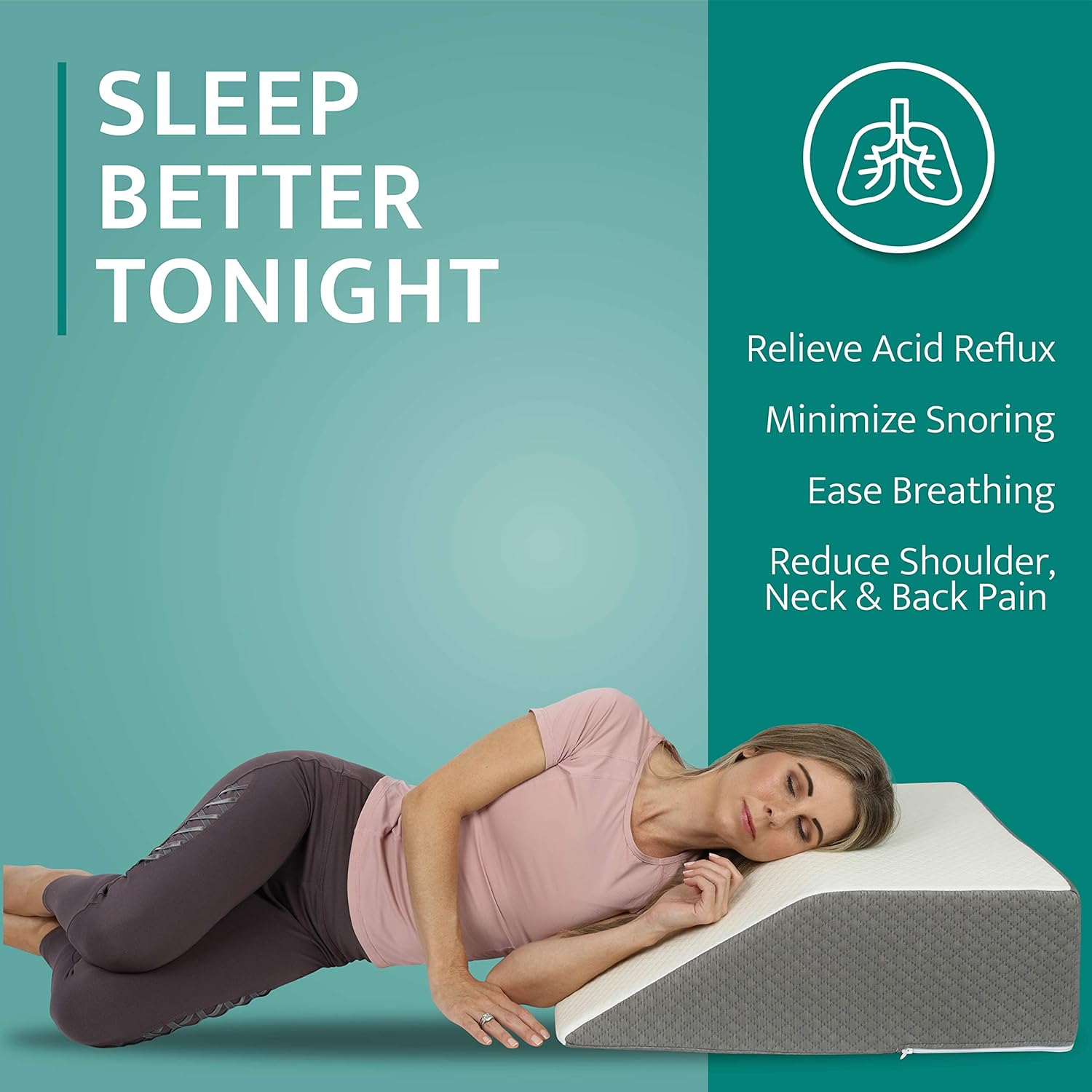 Kӧlbs Flat Top Bed Wedge Pillow with Memory Foam Top | Stylish Chic Jacquard Cover | Wedge Pillow for Legs and Sleeping, Leg Elevation Pillow, Leg Wedge (Flat Top 8