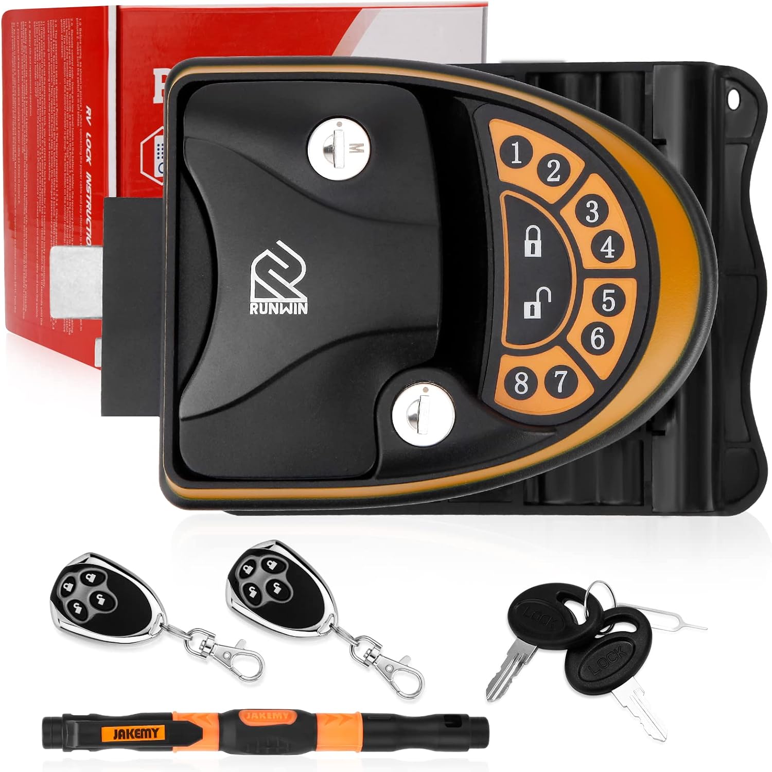 RV Door Lock Keyless Entry | Rv Keyless Entry Door Lock | 100% Metal Rv Door Lock with Backlit Keypad | 65-Foot Remote Control for Trailer | Will Only Fit 2.75