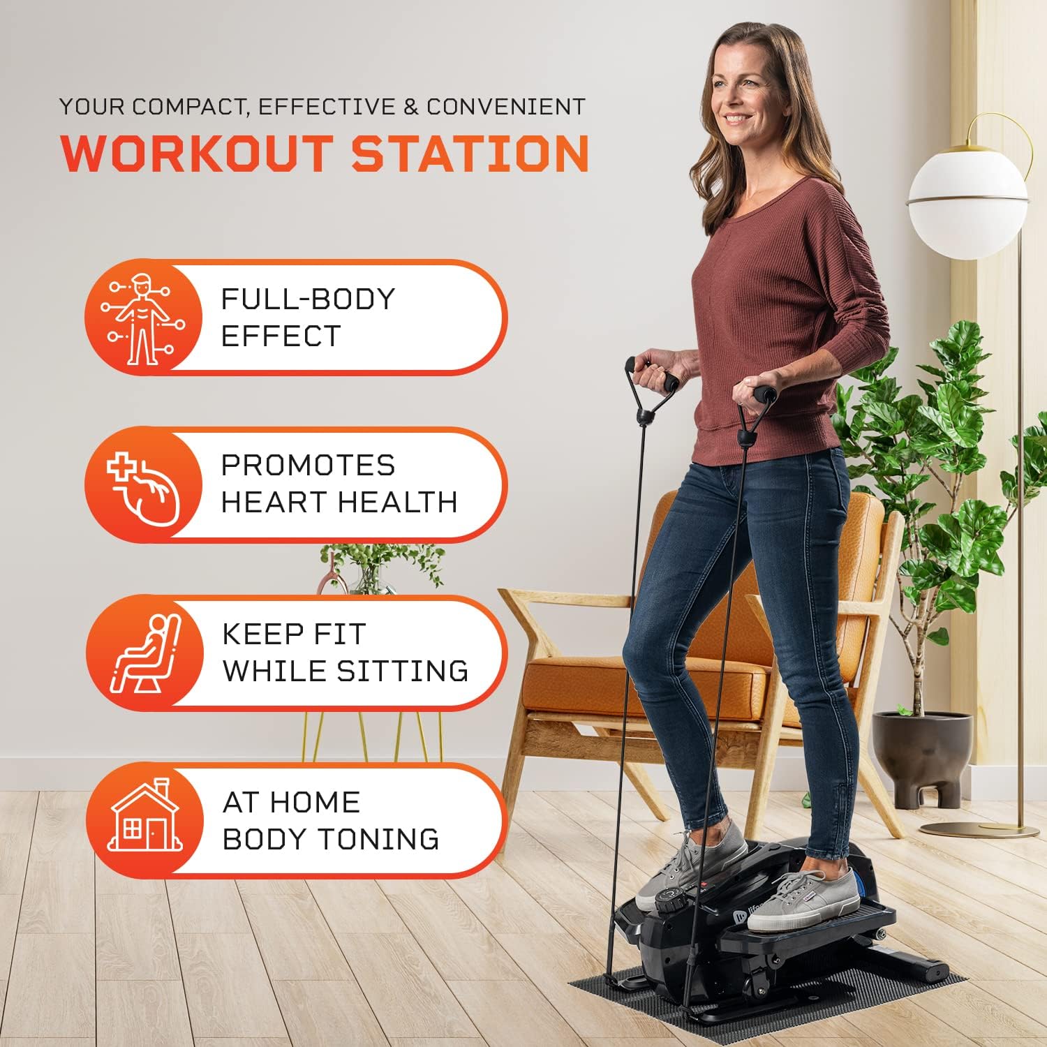 LifePro Under Desk Elliptical Machine for Home & Office - Mini Elliptical Desk Cycle - Portable Fitness Low Impact Mini Pedal Exerciser w/Adjustable Resistance - Use Bike Peddler Seated or Standing