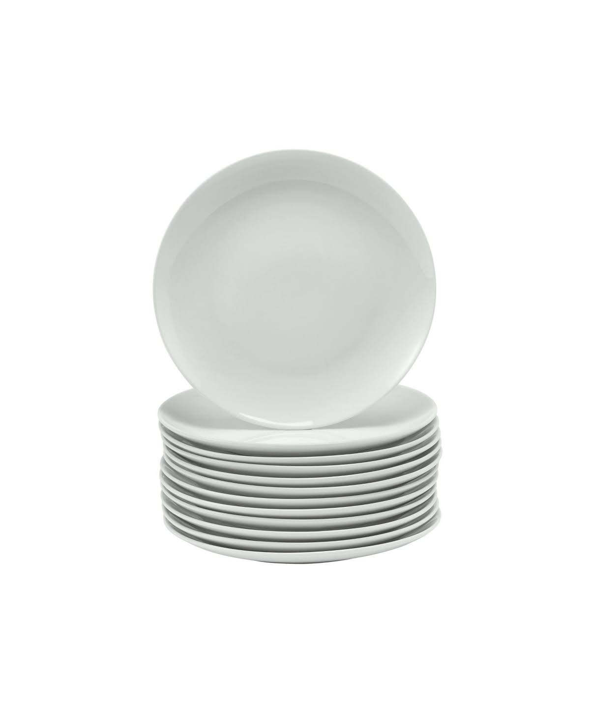 Over and Back Simply White Coupe Salad Plates , Set of 12 - White
