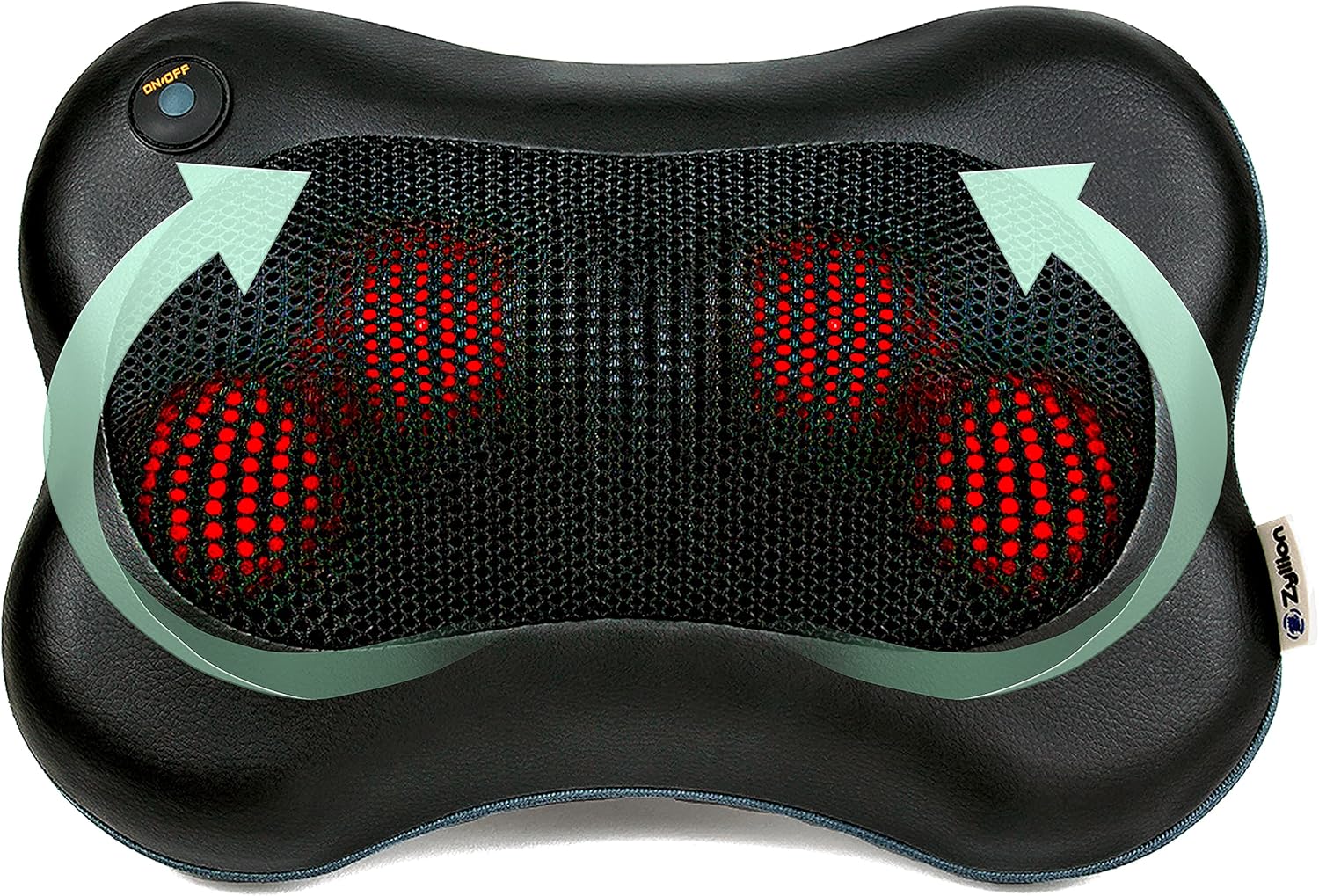 Zyllion Shiatsu Back and Neck Massager - Premium Spa-Like 3D Kneading Deep Tissue Massage Pillow (Wired) with Soothing Heat for Muscle Pain Relief, Athletes, Chair and Car - Black (ZMA-13-BK)