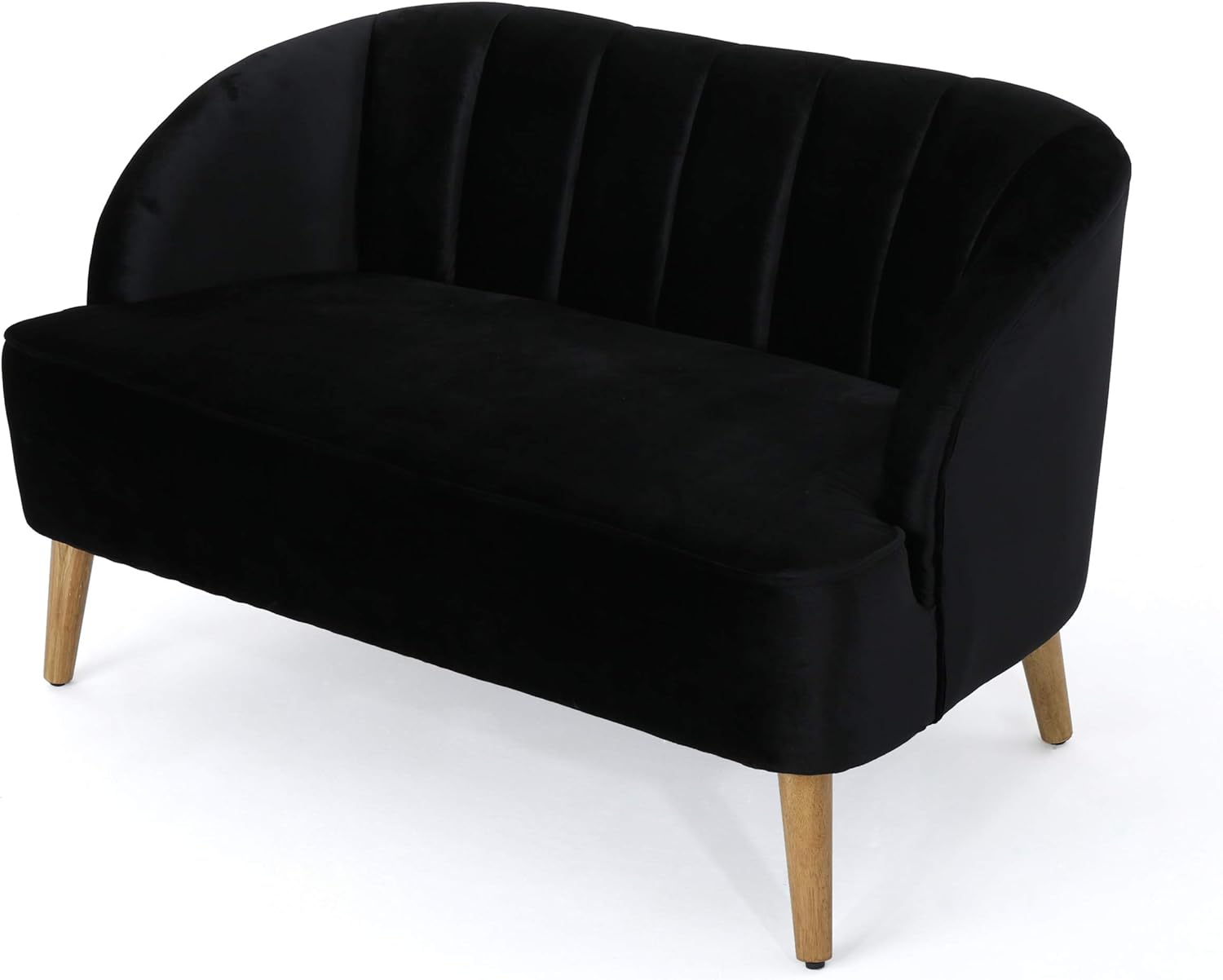 Christopher Knight Home Amaia Modern Velvet Sofa, Black / Walnut