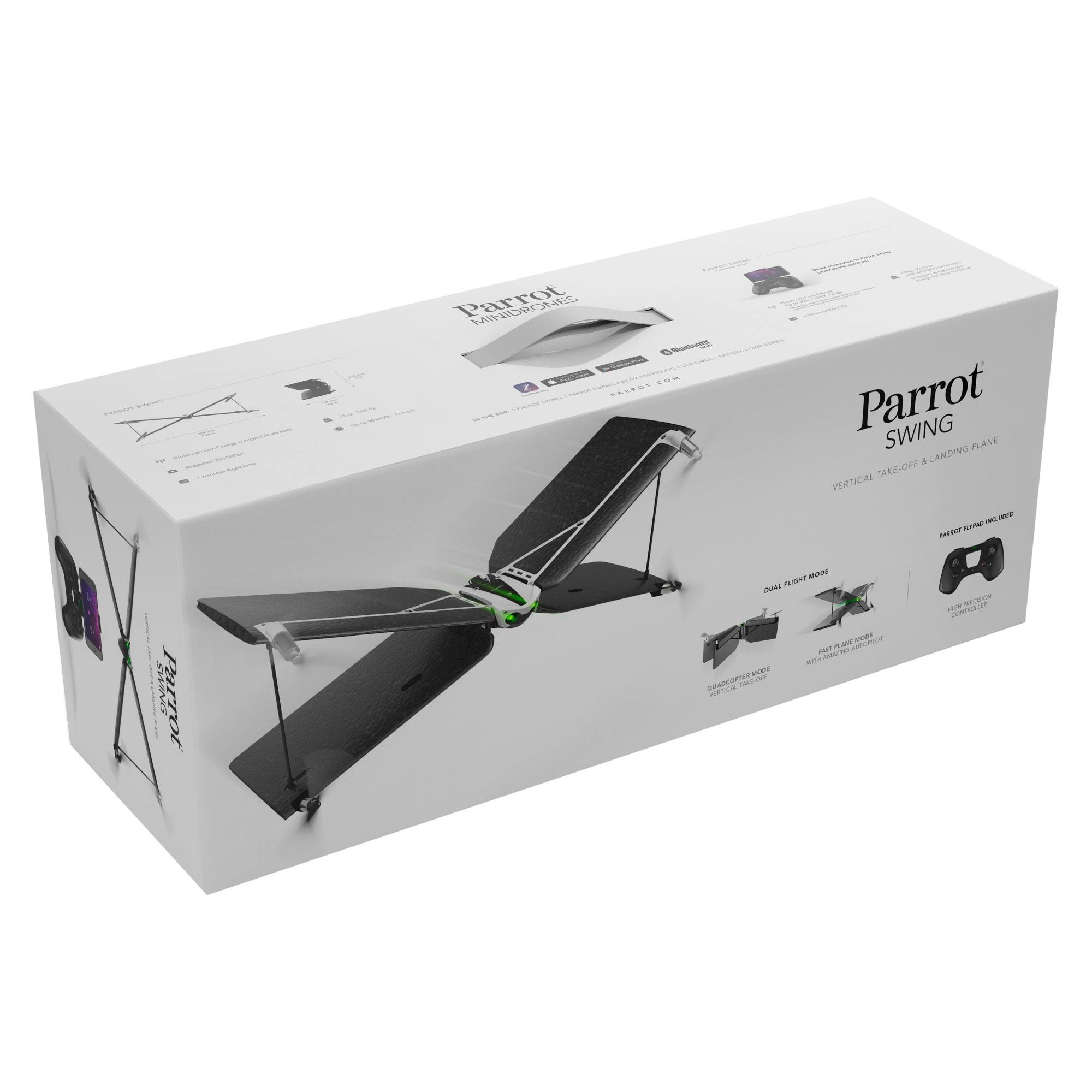 Parrot Swing Quadcopter Minidrone with Flypad Bluetooth Controller - Black