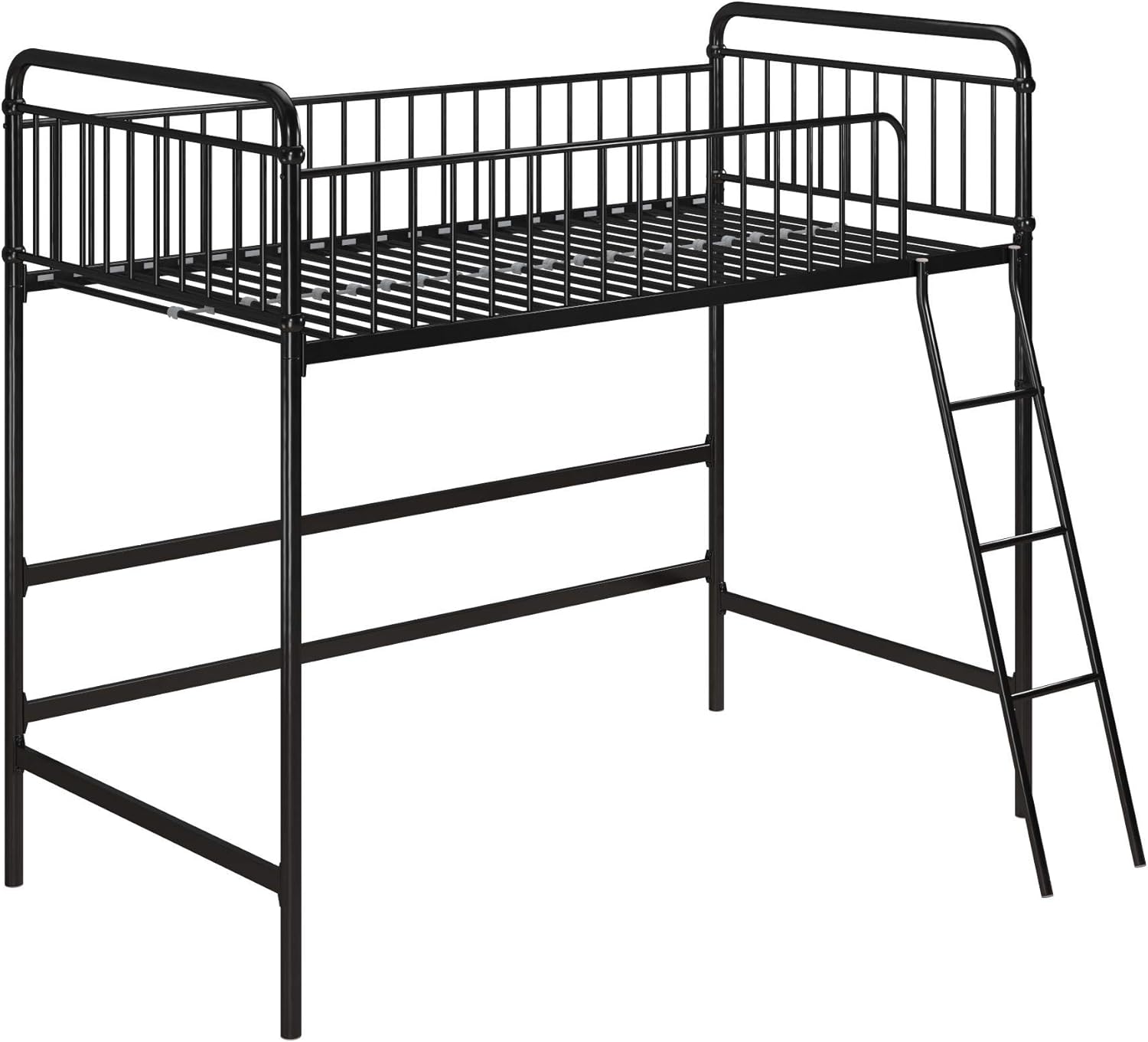 Max & Finn Karcey Loft Bed Metal Frame, Small Space Living, Rose Gold