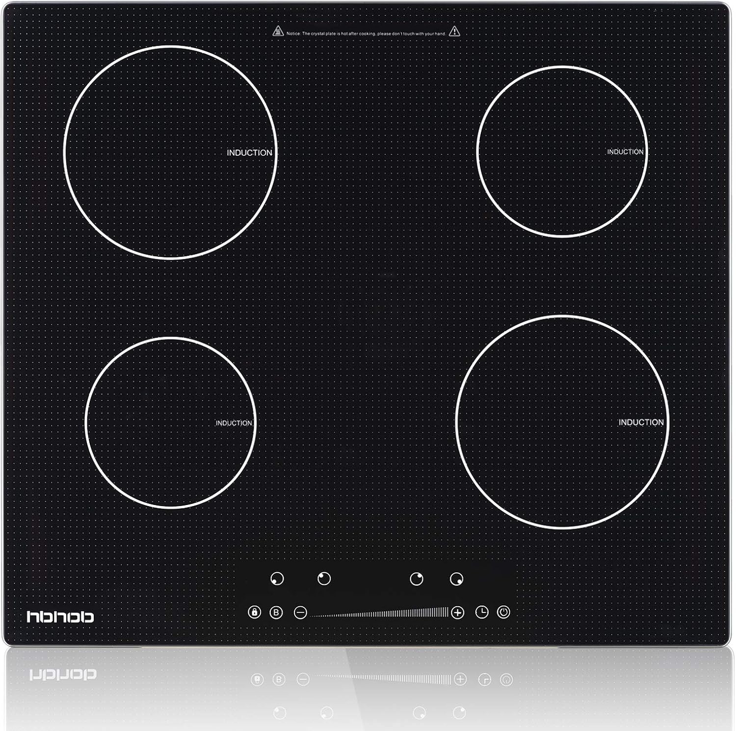 24 Inch Induction Cooktop, Stove Top Electric Cooktop, 4-Burner Electric Induction, Black Vitro Ceramic Smooth Surface Glass Gasland Chef, 220V Electric Induction Cooker, Timer & Safety Lock.