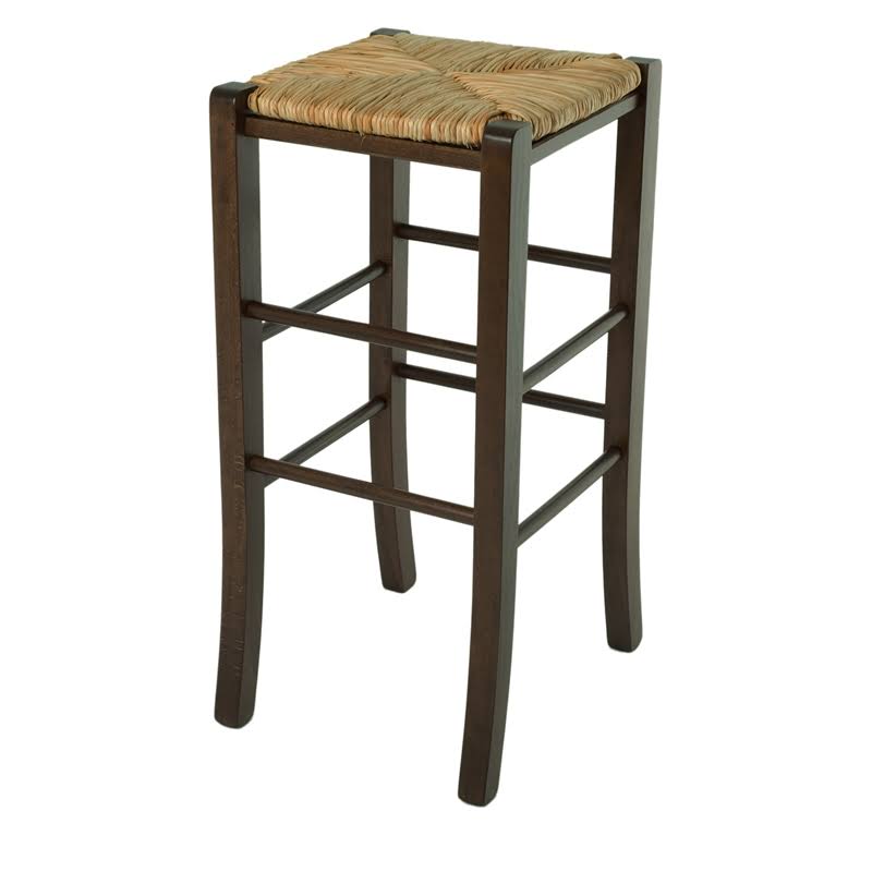 Linon Easton Backless Set of Two Wood 29x22 Barstools in Walnut