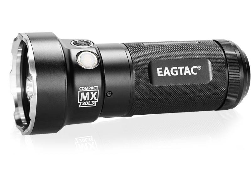 Eagtac Rechargeable MX30L3C-R 6219c 4000K LED Flashlight Black Medium MX30L3CR6219C