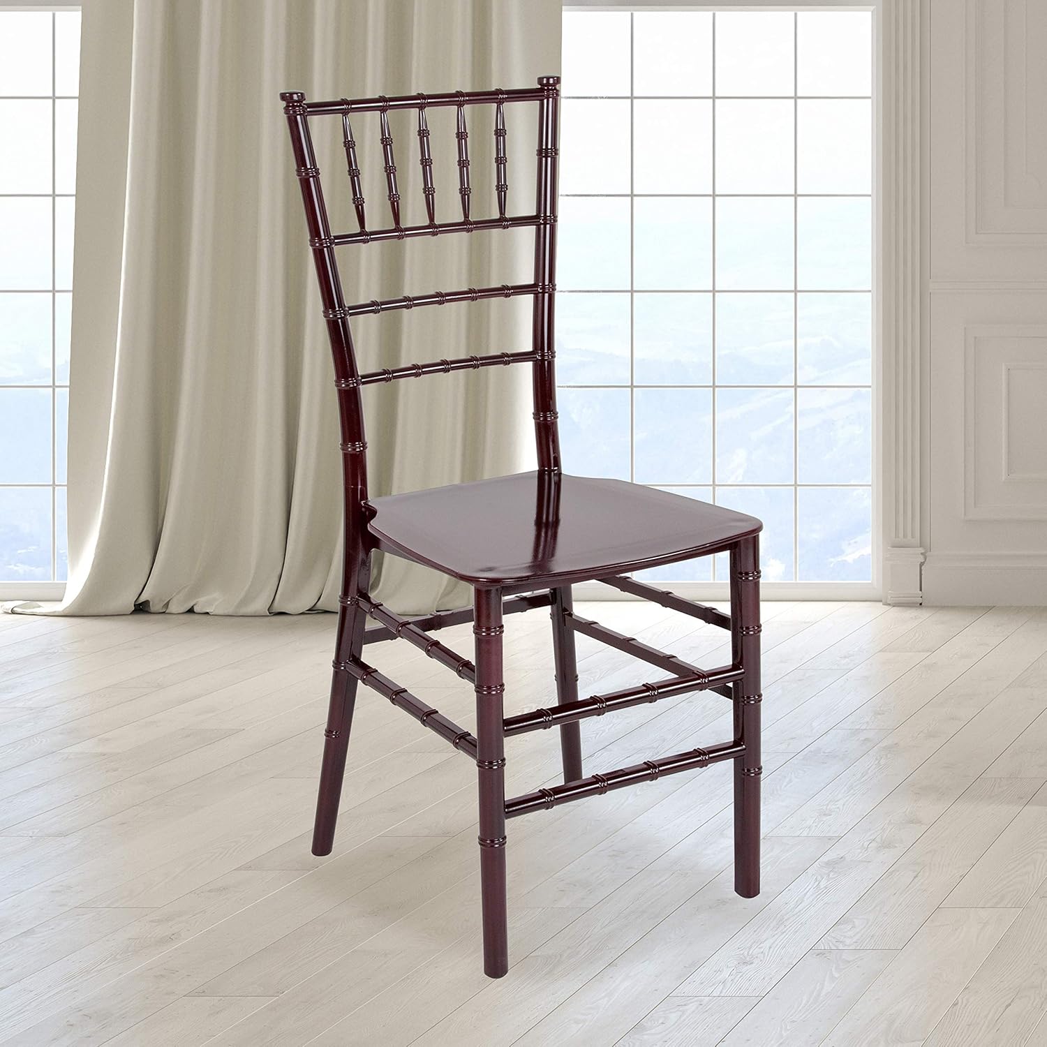 EMMA + OLIVER White Stackable Resin Chiavari Chair