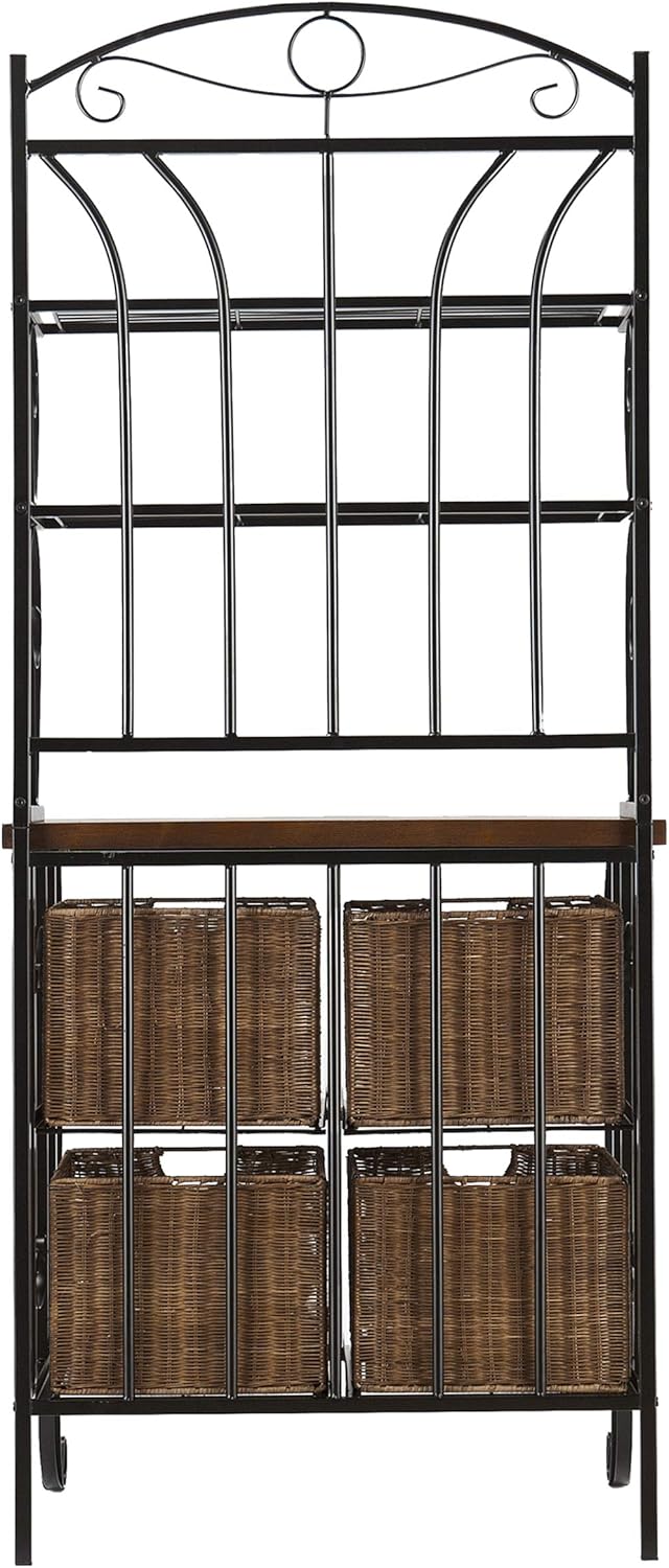 SEI Furniture Southern Enterprises Wrought Iron Bakers Rack