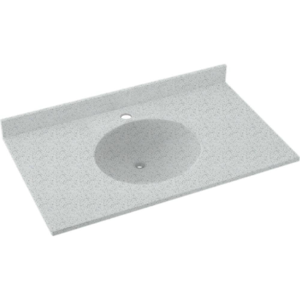Swan Ellipse Solid Surface 37-in x 19-in Vanity Top in Tahiti Gray