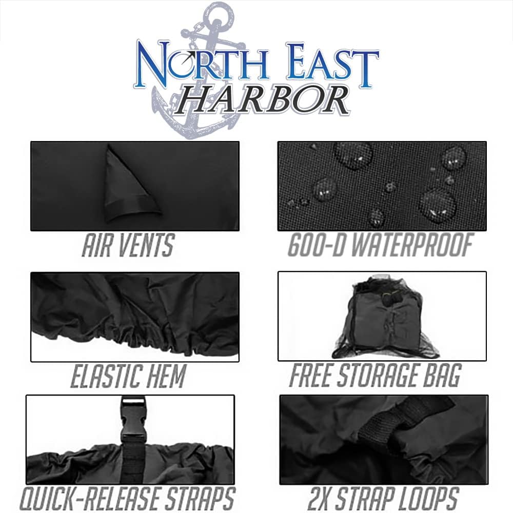 North East Harbor Black Trailerable PWC Personal Watercraft Cover Covers Fits 1-2 Seat Or 104