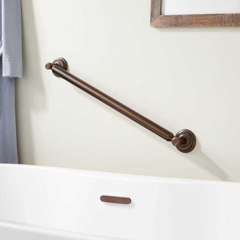Signature Hardware Inglewood Grab Bar Bathroom Accessory - Oil Rubbed Bronze