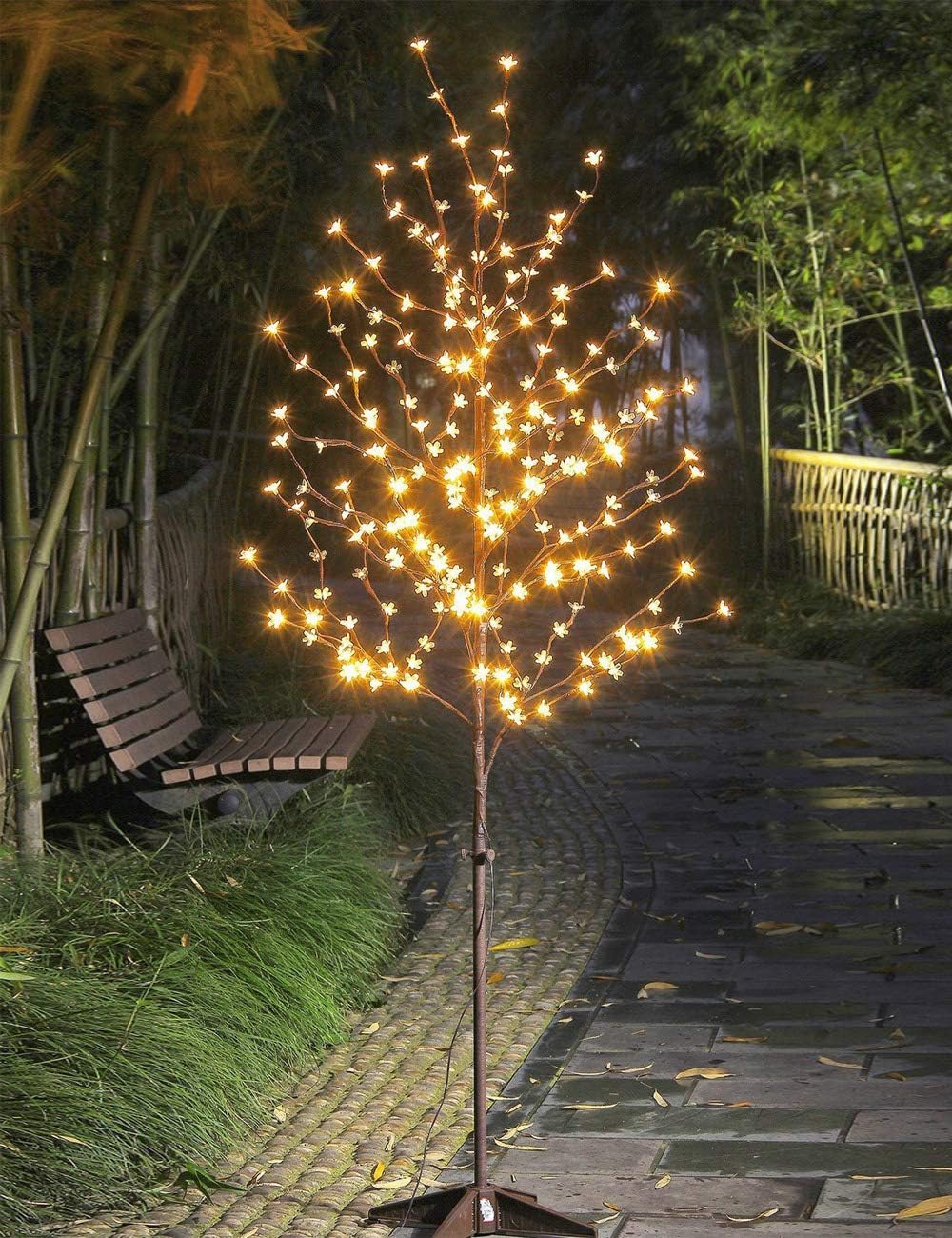 LIGHTSHARE LED Blossom Tree, 6.5 Feet, Warm White Pack of 2