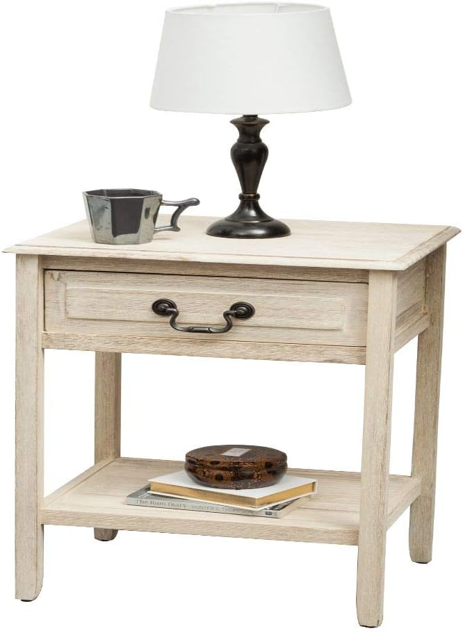 Christopher Knight Home Banks Acacia Wood Accent Table, Brushed Morning Mist