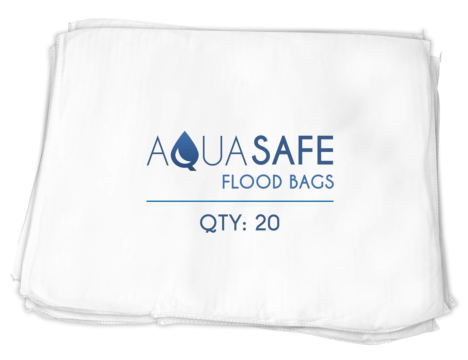 AquaSafe Flood Bags, Water Absorbent Flood Barrier and Super Absorbant Pad, 16