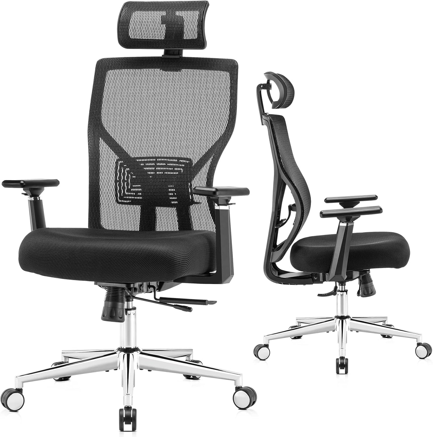 Ergonomic Office Desk Chair,MOLENTS Adjustable Computer Chair with Seat Slider, Adjustable Lumbar Support,Headrest,3D Armrest, 3 Position Tilt-Lock,Comfortable Mesh Back for Gaming, Home, or Office