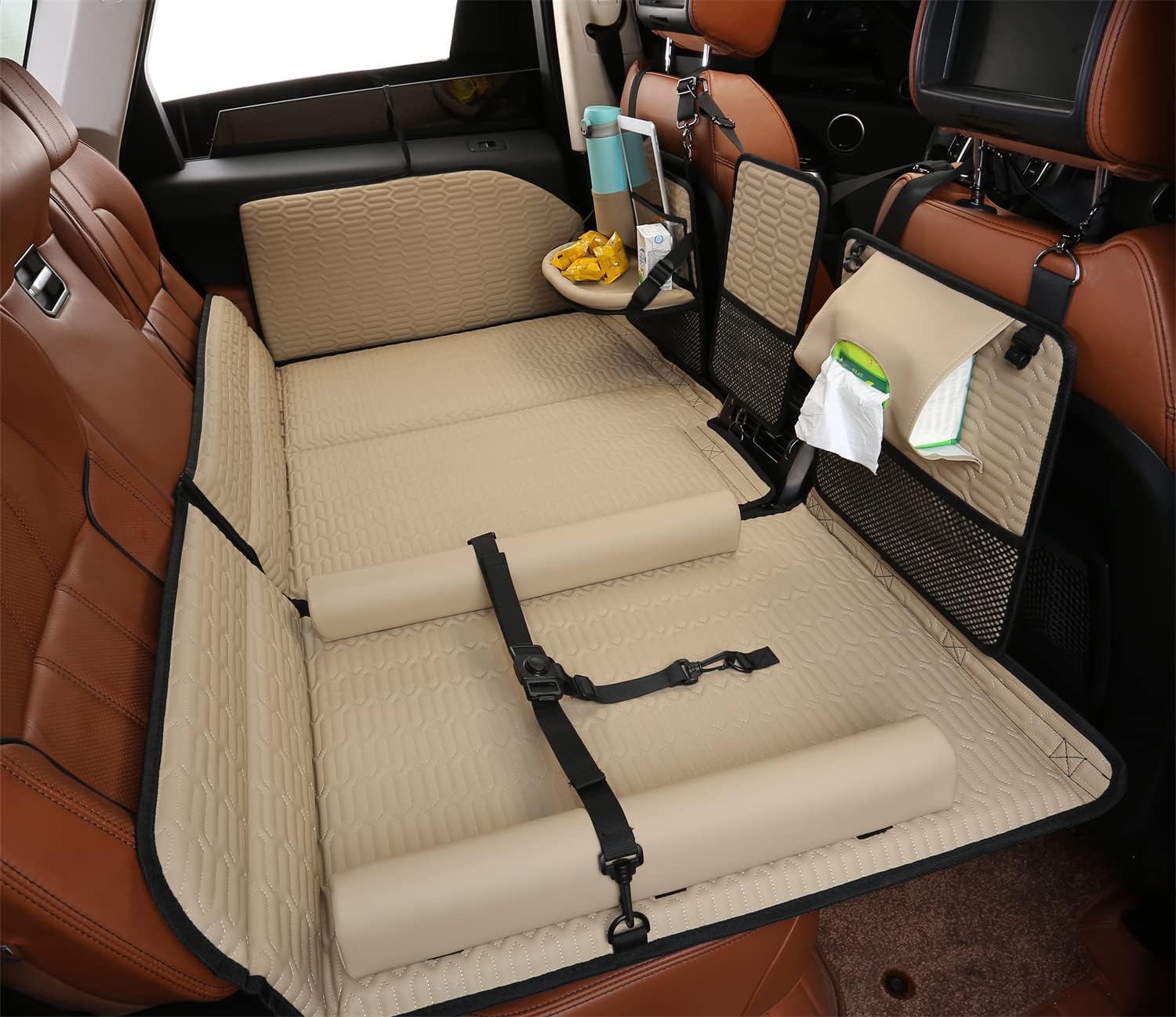 CALOER Non-Inflatable Car Mattress,Folding SUV Mattress,Portable Car Bed Mattress SUV,Car Camping Mattress Back Seat,Car Travel Camping Mattress for Sleeping Truck Backseat Bed Black