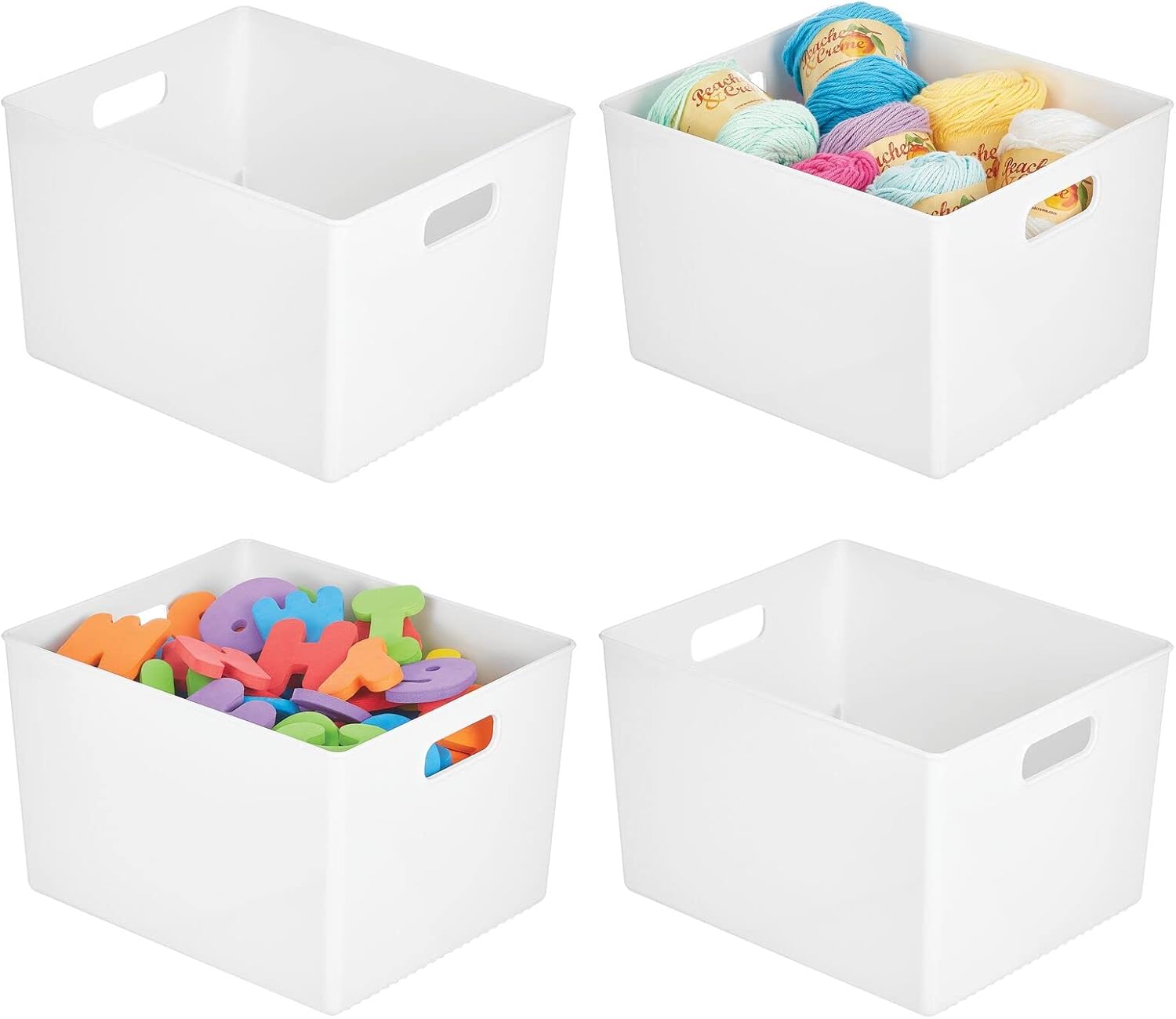 mDesign Plastic Home Storage Drawer Deep Organizer Basket Bin for Cube Furniture Shelving in Office, Closet, Bedroom, Laundry Room, Nursery, Kids Toy Room Shelf - Ligne Collection - 4 Pack - Clear Pack of 2