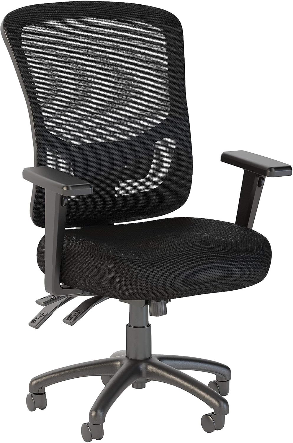 Bush Business Furniture Custom Comfort High Back Multifunction Mesh Executive Office Chair in Black