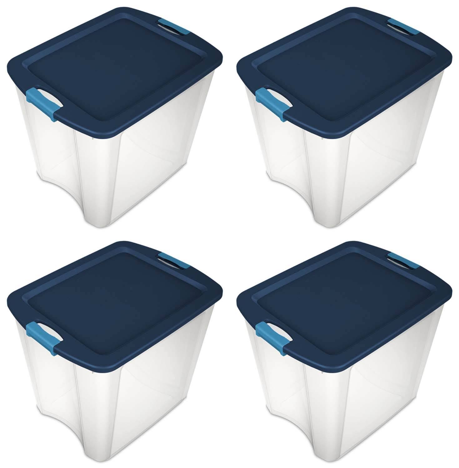 4 Pack Sterilite 14489604 26 Gallon Latch and Carry Storage Tote Box Containers