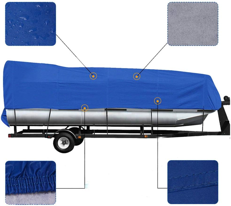 labworkauto 21' 22' 23' 24' Boat Cover Waterproof Trailerable Heavy Duty Pontoon Beam 102
