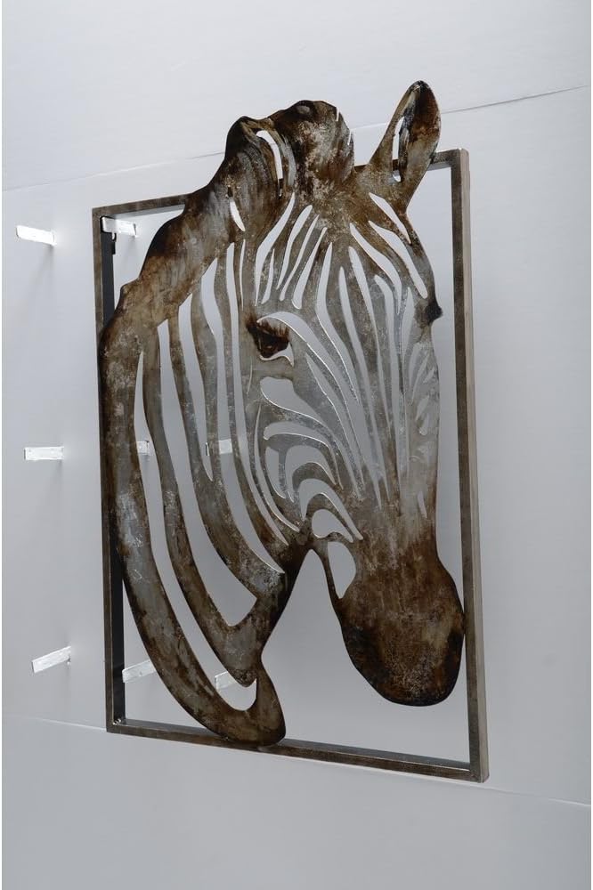 The Urban Port Antique Unique Zebra Metal Art Pack of 2