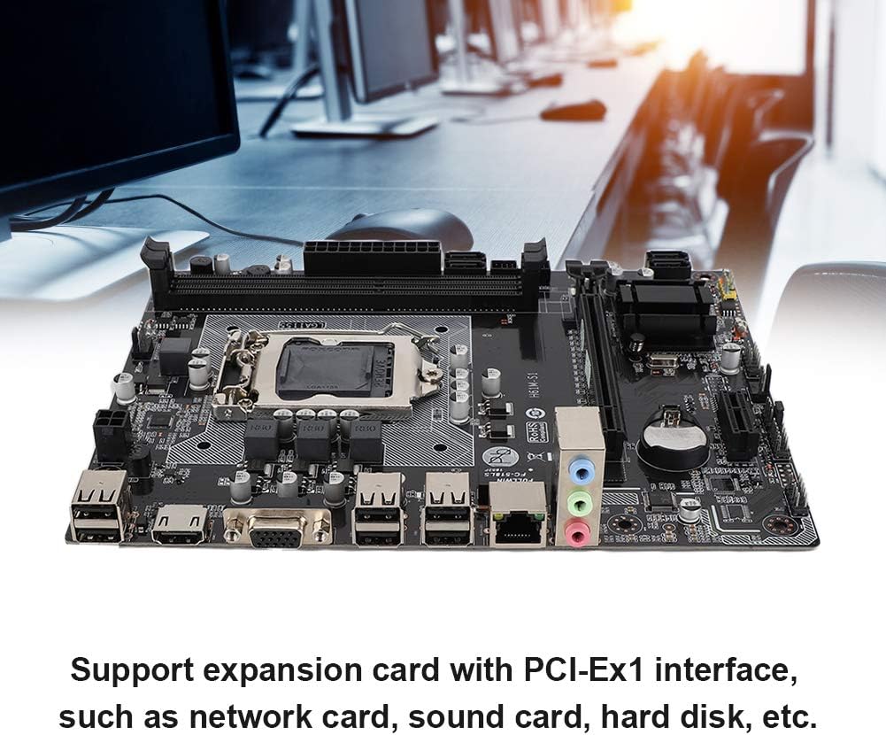 Wendry Computer Mainboard,H61M 1155Pin DDR3 Memory,1066/1333/1600/1866 Desktop Computer Motherboard Mainboard,Long Service Life Pack of 2
