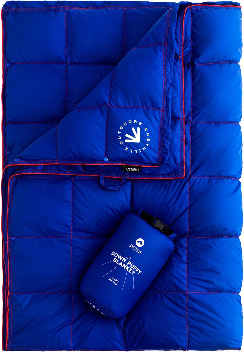 Easthills Outdoors 1 Person Down Puffy Camping Blanket 650 Fill Power Lightweight and Warm Water Resistant Backpacking Top Quilt - Ideal for Outdoors, Travel, Stadium, Festivals, Beach Trips Green