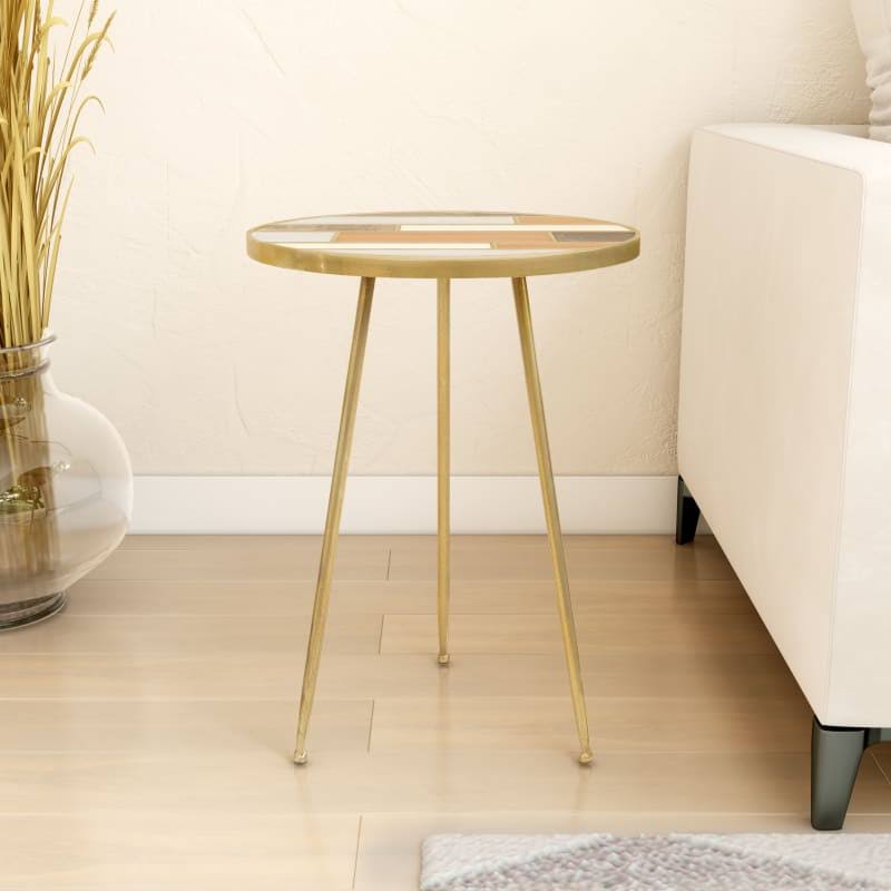 Aspire Home Accents 7333 Atonvale Round Accent Table Gold
