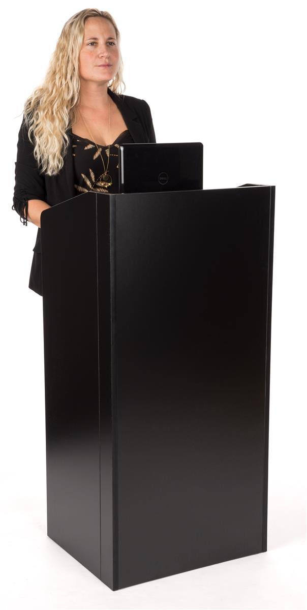 Displays2go Portable Lecterns with Folding Design Black (olilctfolbk)