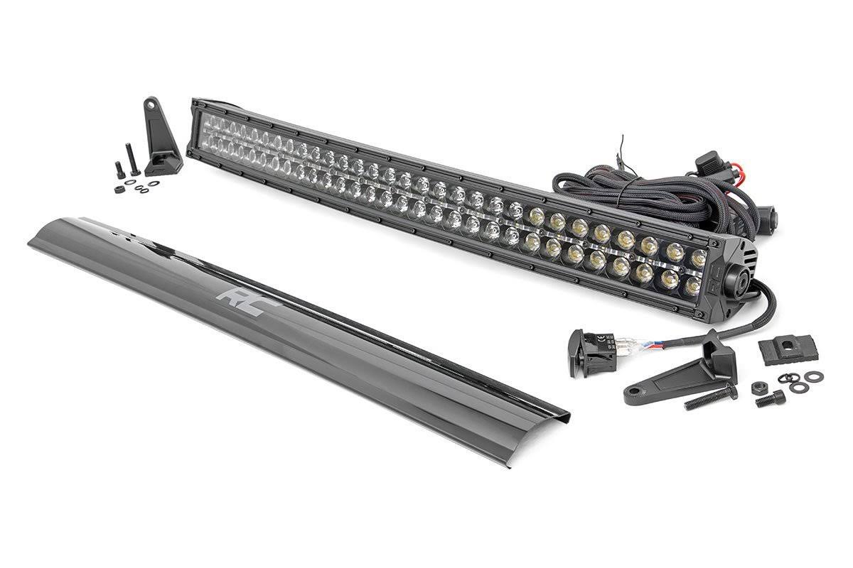 Rough Country 30-in Curved Cree LED Light Bar (Dual Row / Black Series w/ Cool White DRL)