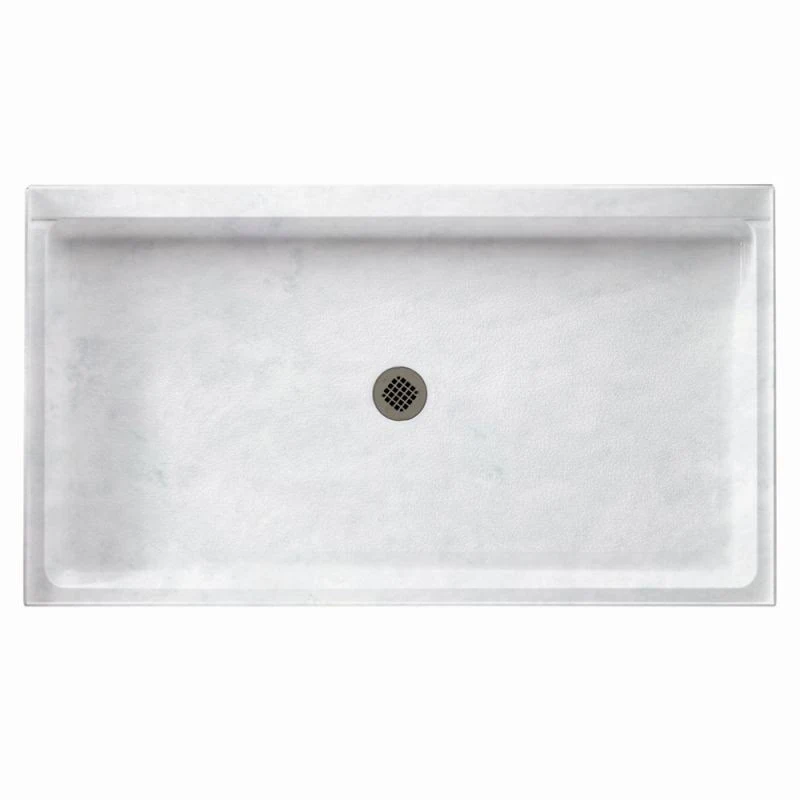 Swan Solid Surface 60-in x 32-in Shower Base with Center Drain in Ice