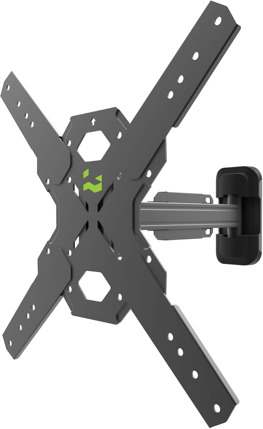 Kanto PS200 Full Motion Articulating TV Wall Mount for 26-inch to 60-inch TVs | Integrated Cable Management | Low Profile and 14 Inch Extension | Single Stud Wallplate Pack of 2