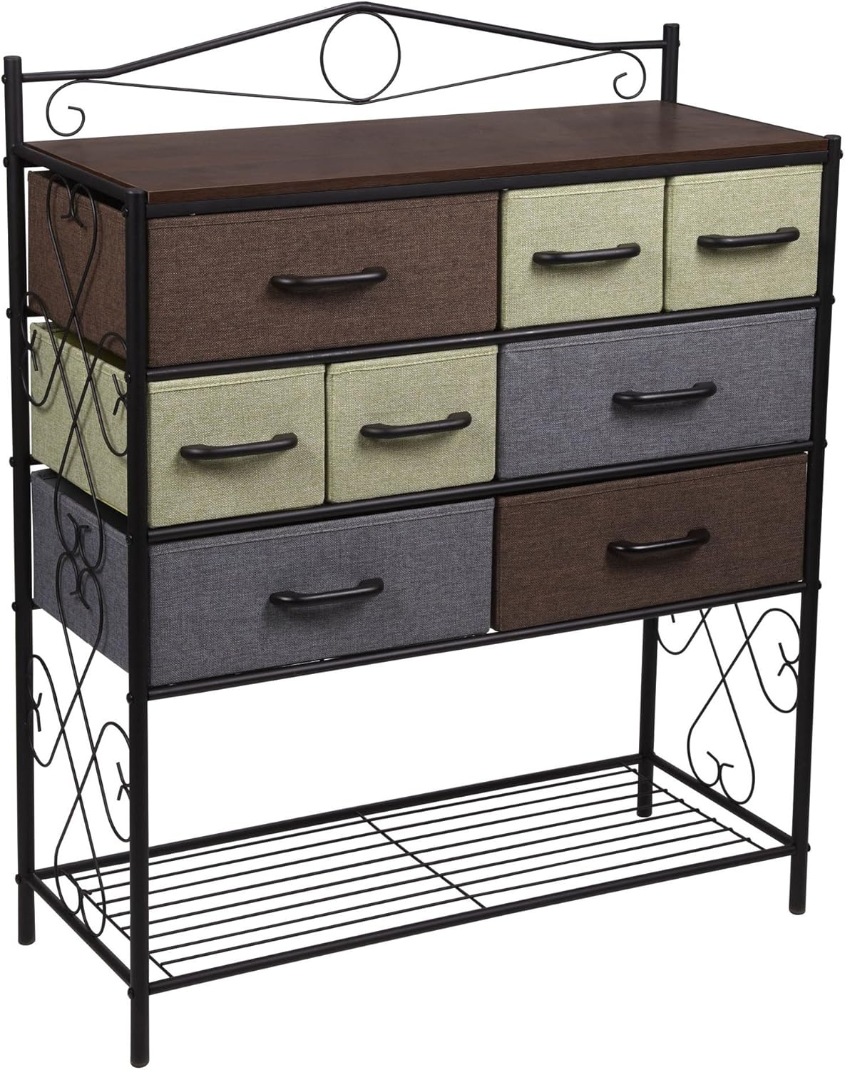 Household Essentials 8044-1 Victorian 8 Drawer Tower | Storage Dresser or Chest | Black