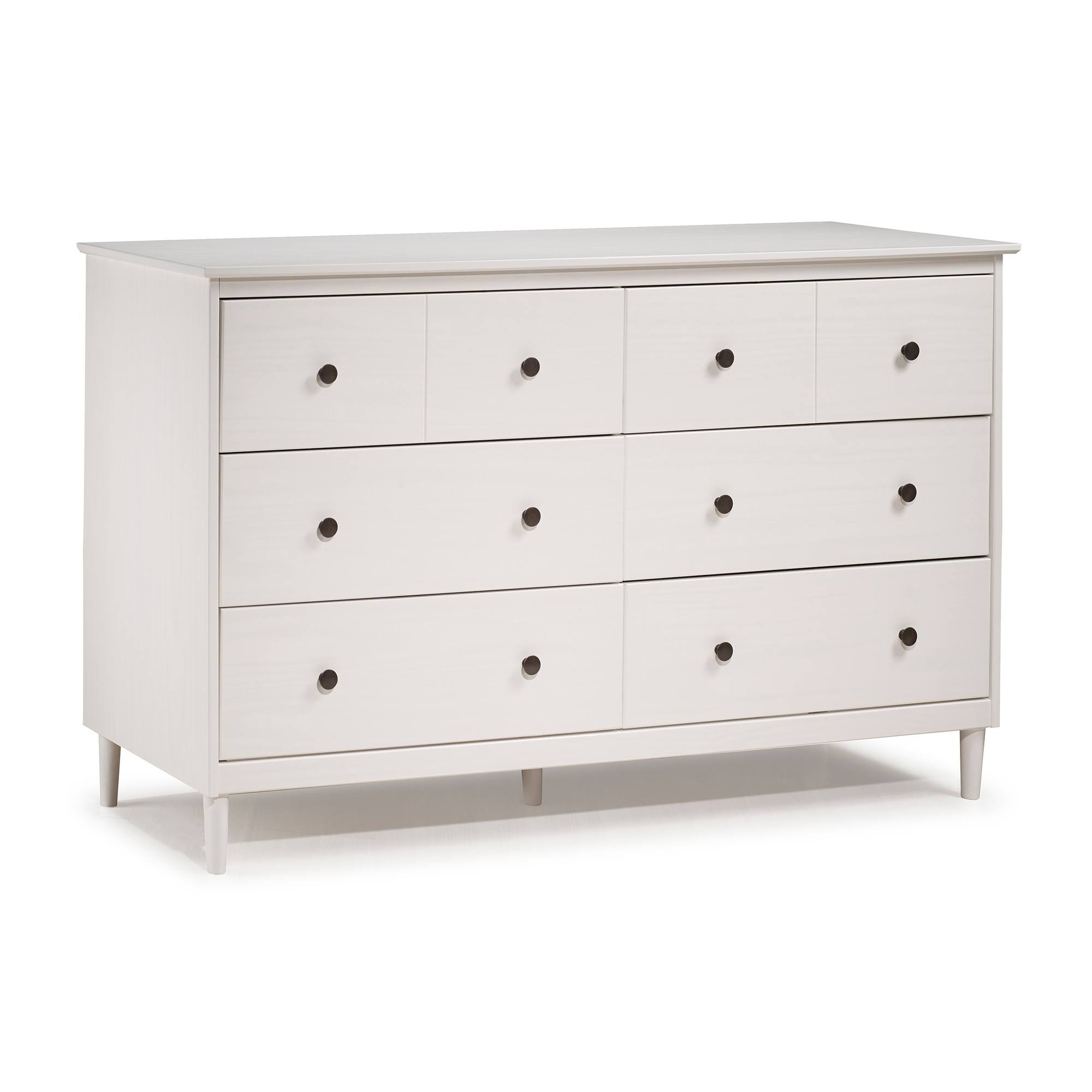 Classic Mid-Century Modern 6 Drawer Dresser White - Saracina Home