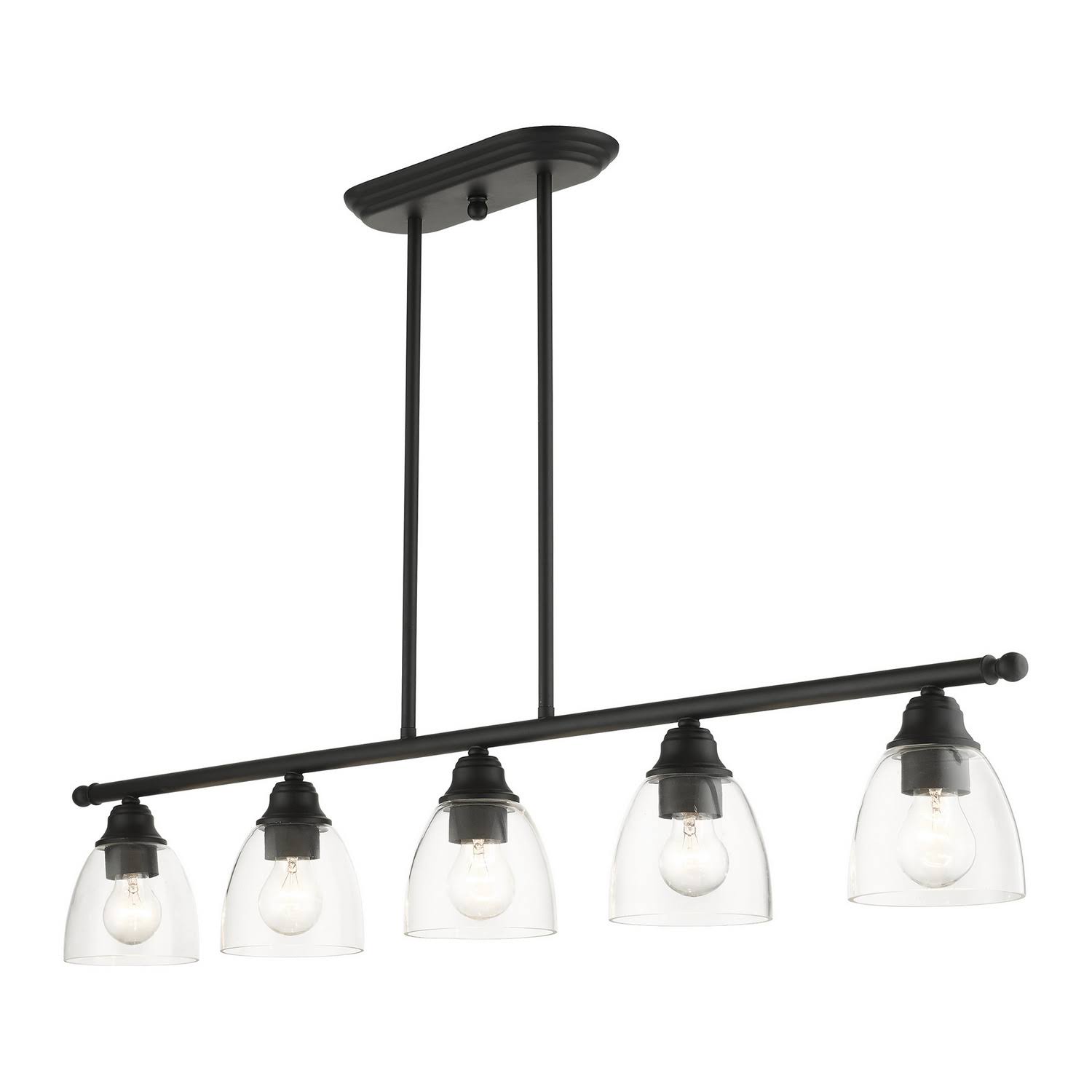 Livex Lighting 46338-04 Montgomery - 5 Light Linear Chandelier Black