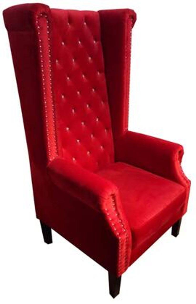Cosmos Furniture Bollywood Transitional Style Red Accent Chair
