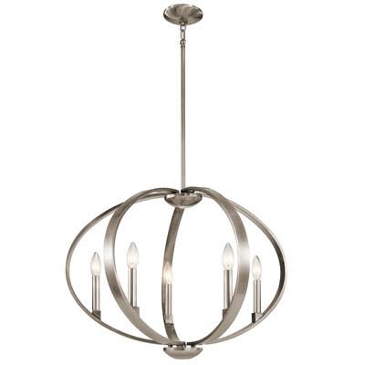 Corrigan Studio Zachary 5-Light Candle-Style Chandelier - Finish: Classic Pewter