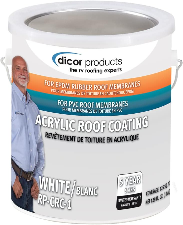Dicor RPCRC1 White EPDM Rubber Roof Coating - 1 Gallon Pack of 2