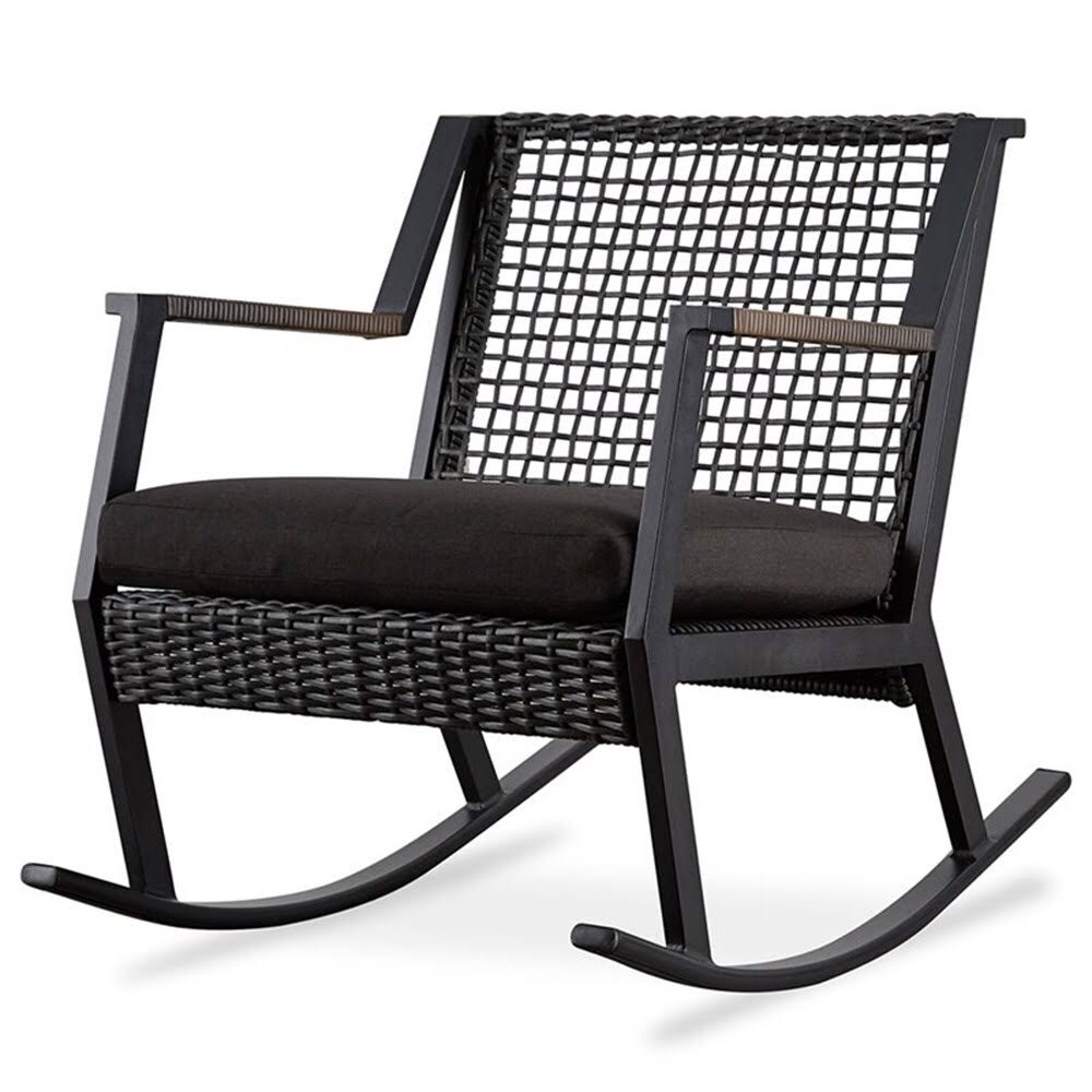 Real Flame Calvin Aluminum Patio Rocker in Black (Set of 2)