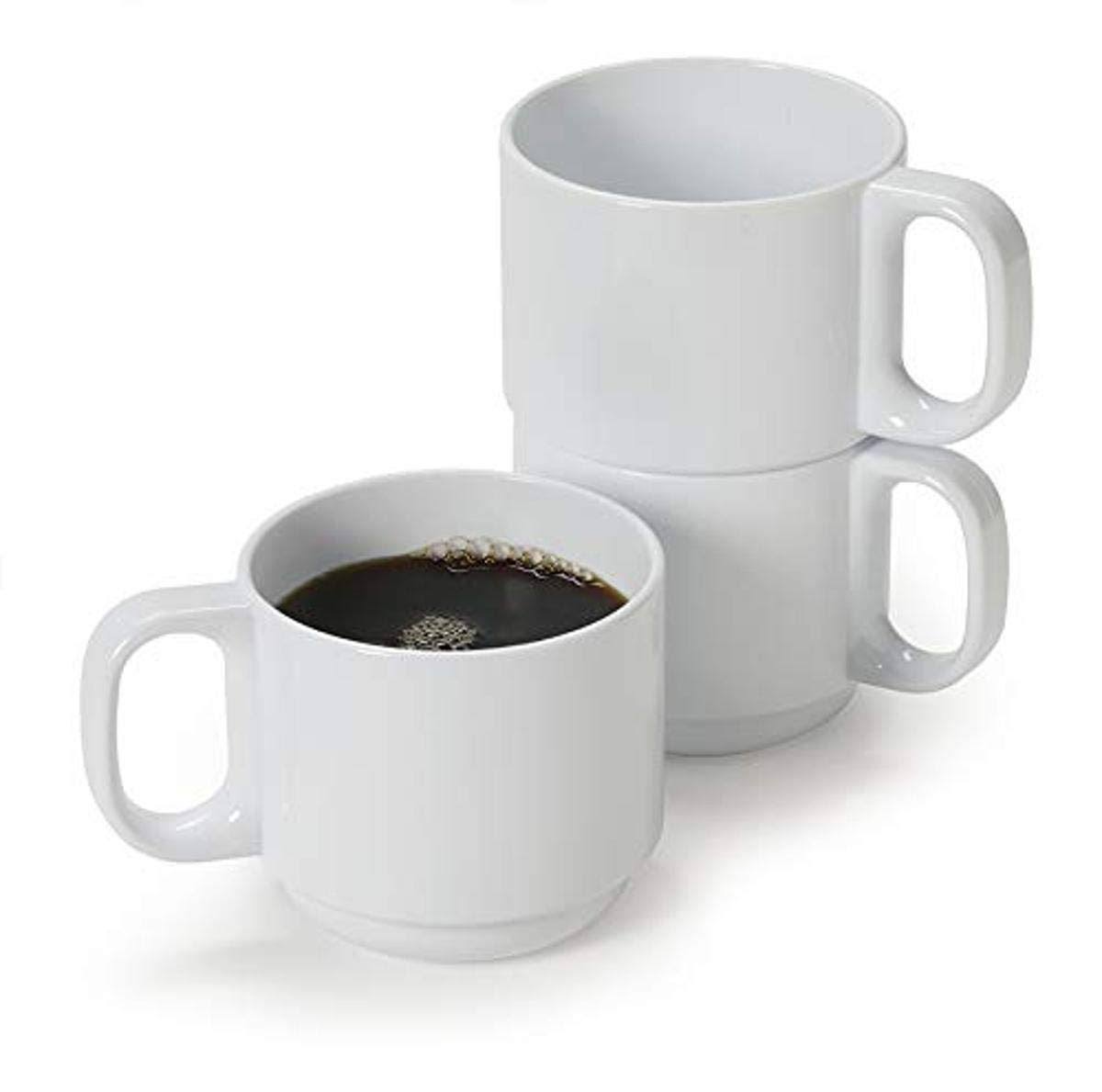 Get TM-1408-W 8 oz. White Stackable Tritan Mug - 24/Case