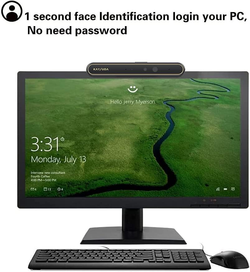 Kaysuda Face Recognition USB IR Camera for Windows Hello Windows 10, RGB 720P Webcam with Microphone for Streaming Video Conference and Recording, Skype for Windows Pack of 2