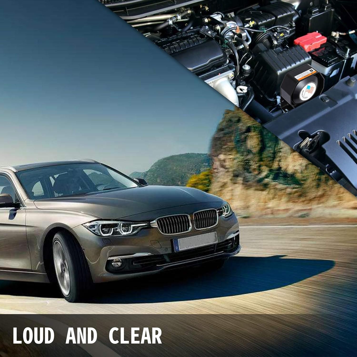 Mophorn 400W 8 Sound Loud Car Warning Police Fire Emergency Alarm Fire Siren 1 Horn PA Speaker MIC System Vehicle Siren Pack of 2