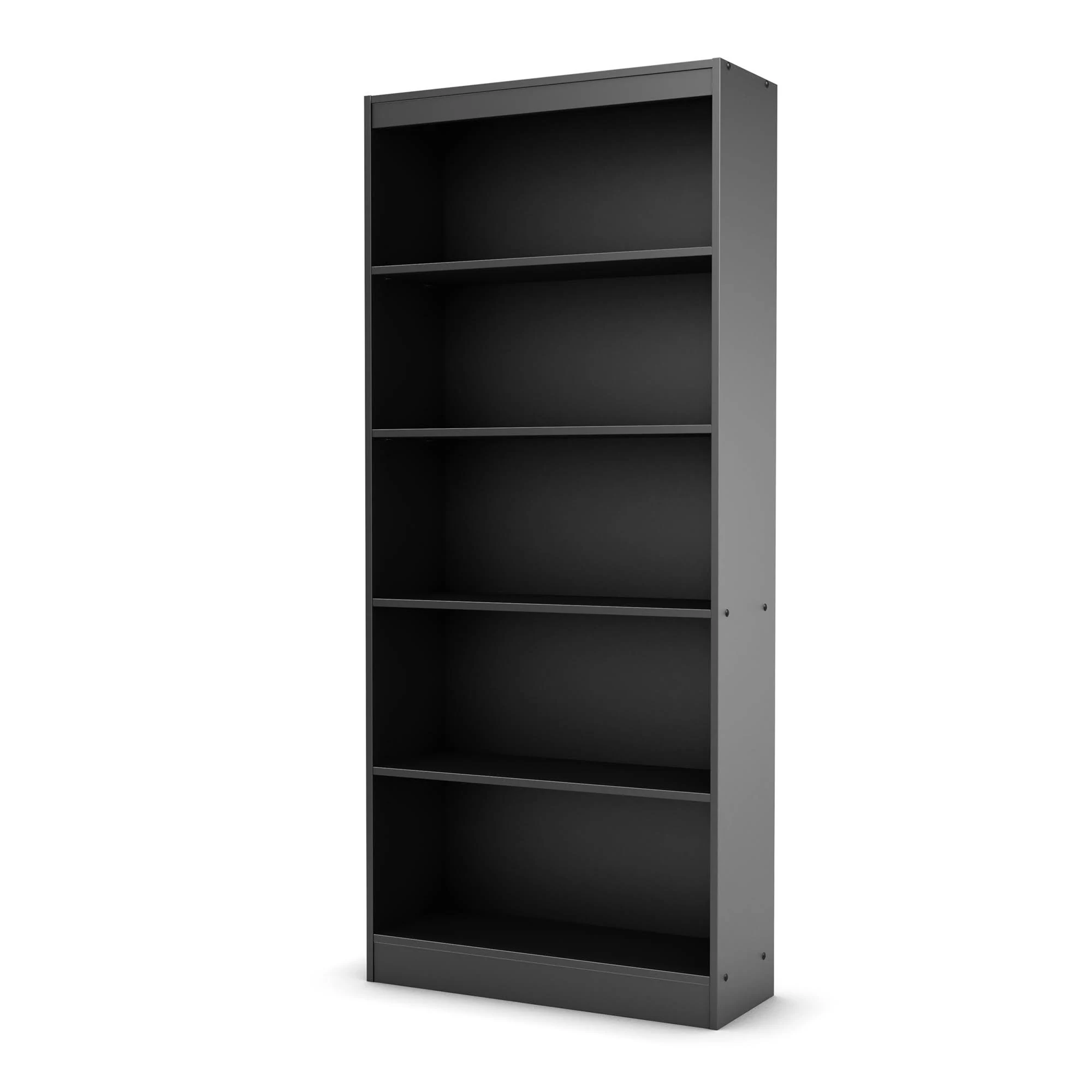 South Shore Axess 5-Shelf Bookcase, Pure Black