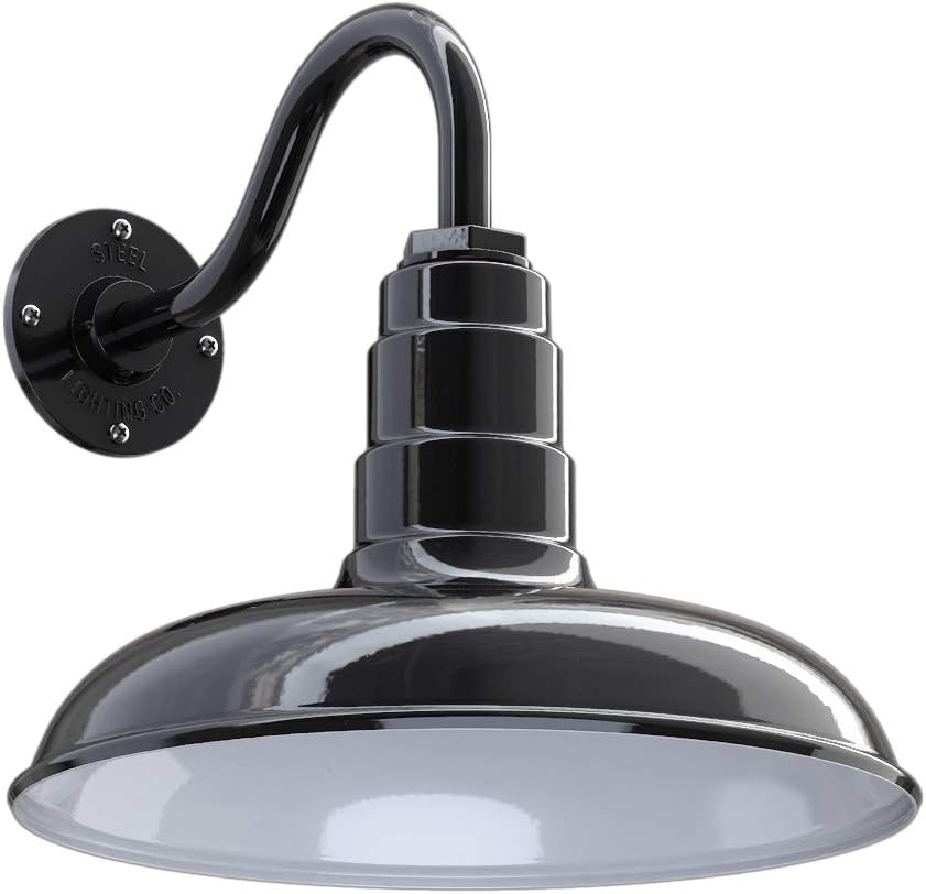 The Topanga Gooseneck Barn Light | Old Gas Station Style Steel Dome on a Gooseneck | Barn Lighting and Farmhouse Lighting | Made in America | Modern Farmhouse Light (16